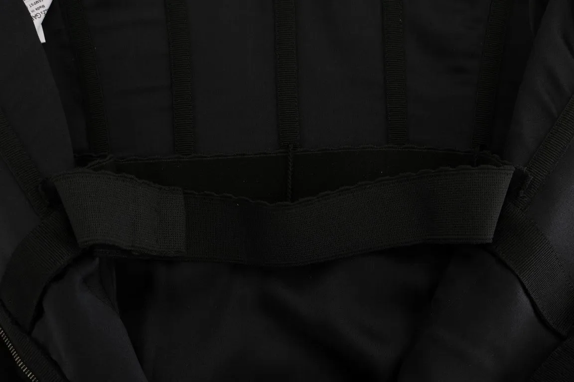 Black Wool Stretch Slim Dress