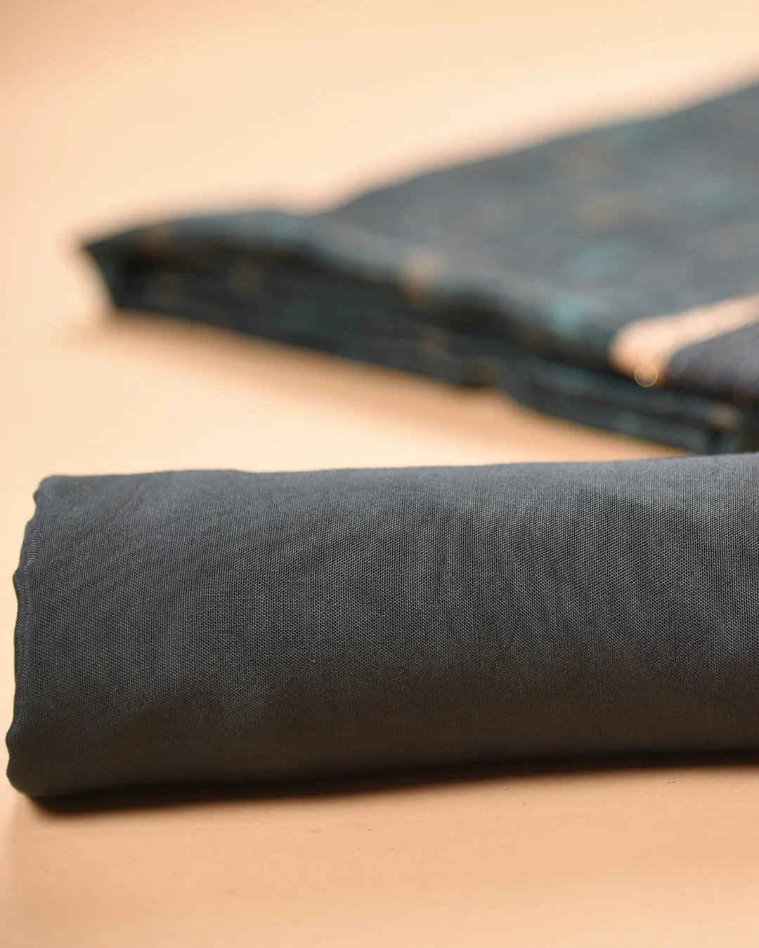 Blue Chanderi Silk Blend Printed With Embroidery Unstitched Suit Fabric Set With Chanderi Printed Dupatta