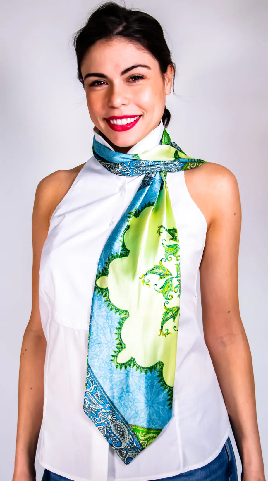 Blue Maze Scarf