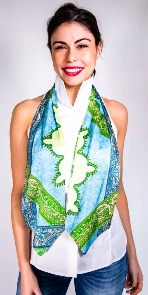 Blue Maze Scarf