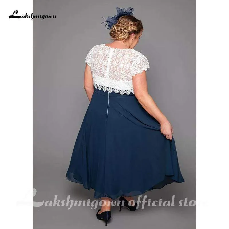 Blue Mother Of The Bride Dresses A-line Short Sleeves