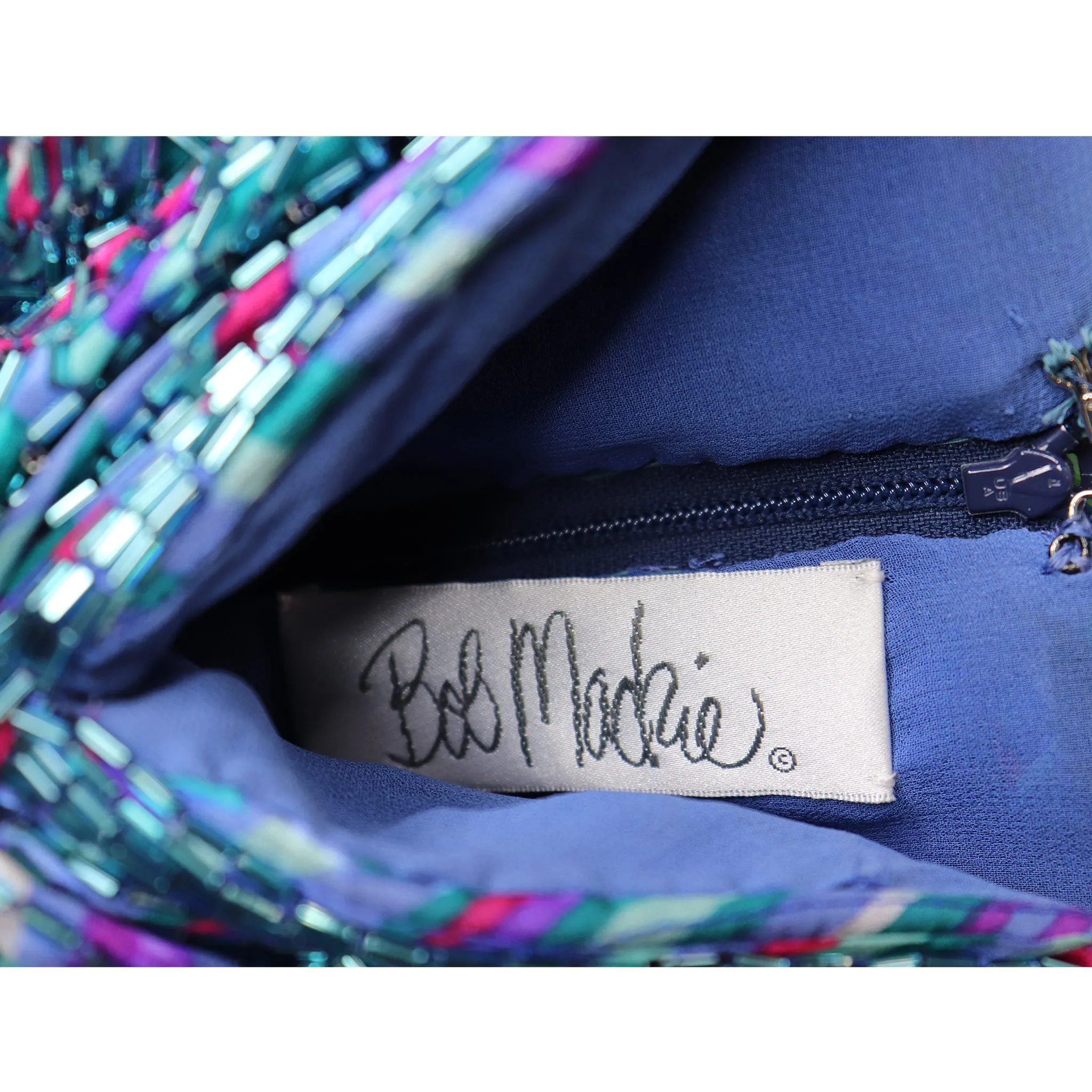 BOB MACKIE  Circa 1980s Strapless Beaded Gown