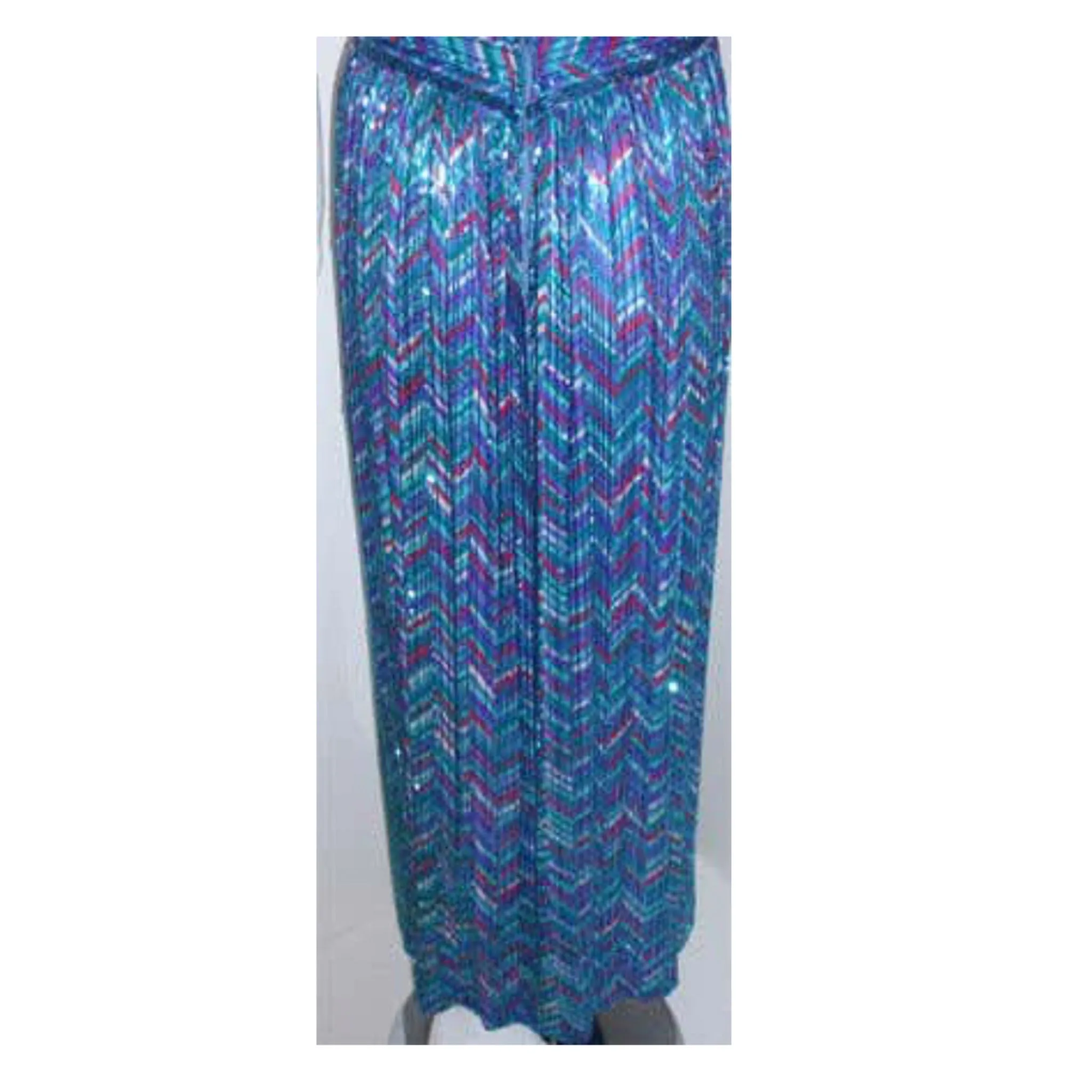BOB MACKIE  Circa 1980s Strapless Beaded Gown