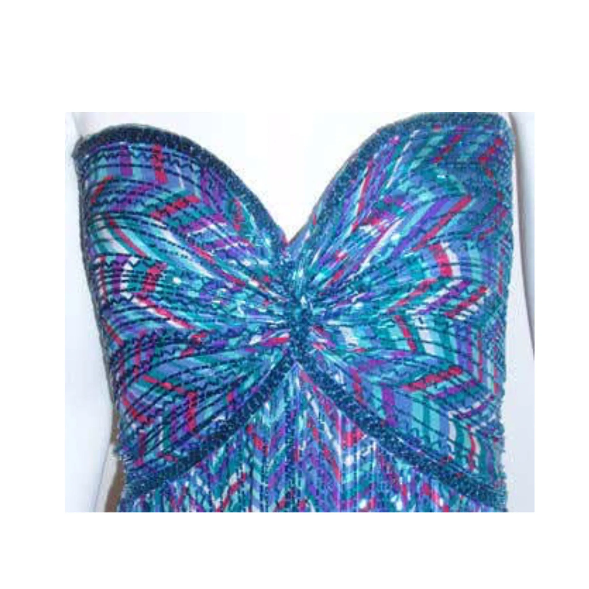 BOB MACKIE  Circa 1980s Strapless Beaded Gown