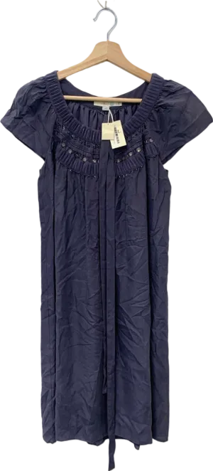 Boden Navy Embellished Silk Dress UK 14