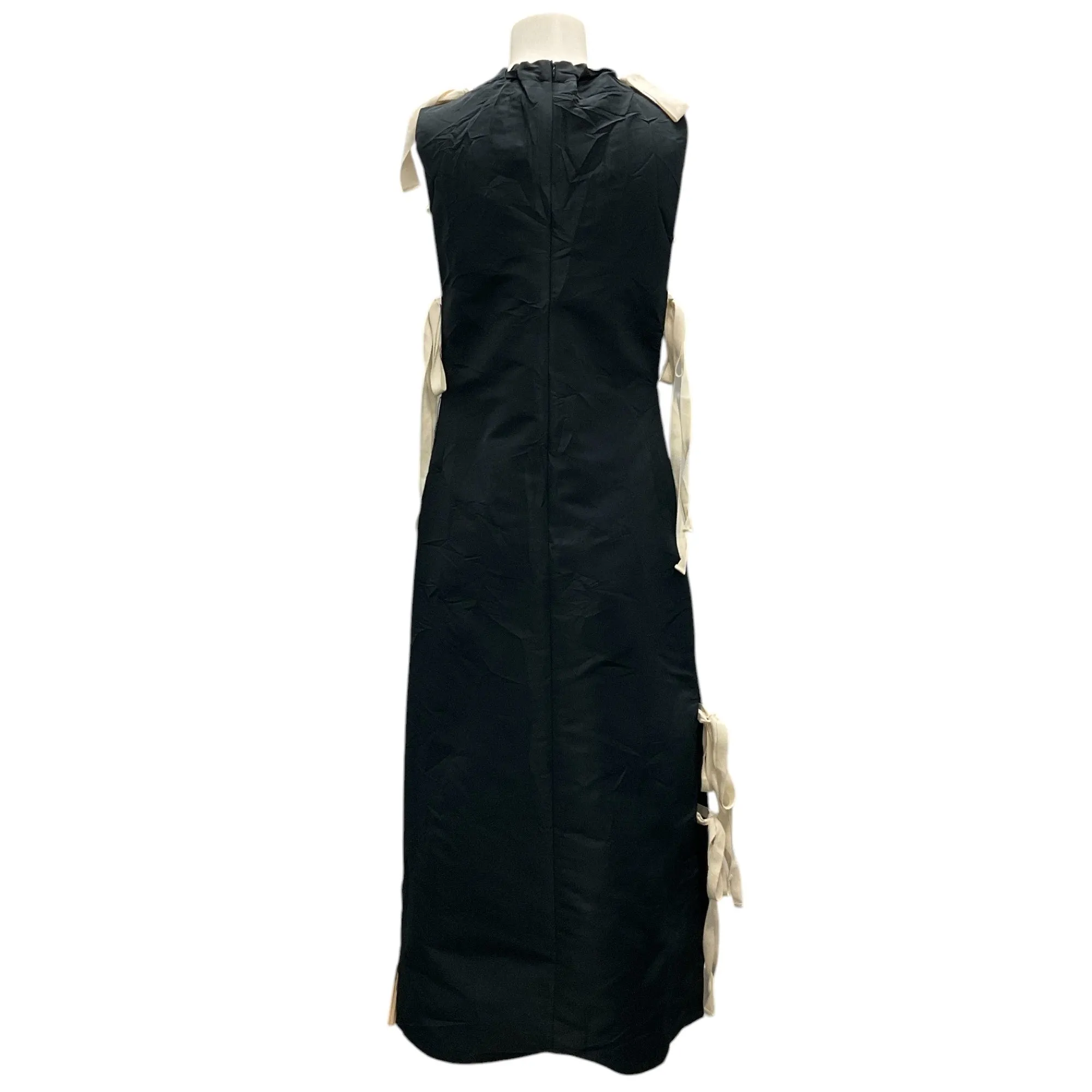 Brock Collection Black 2021 Side-Tie Detail Tessuto Midi Dress