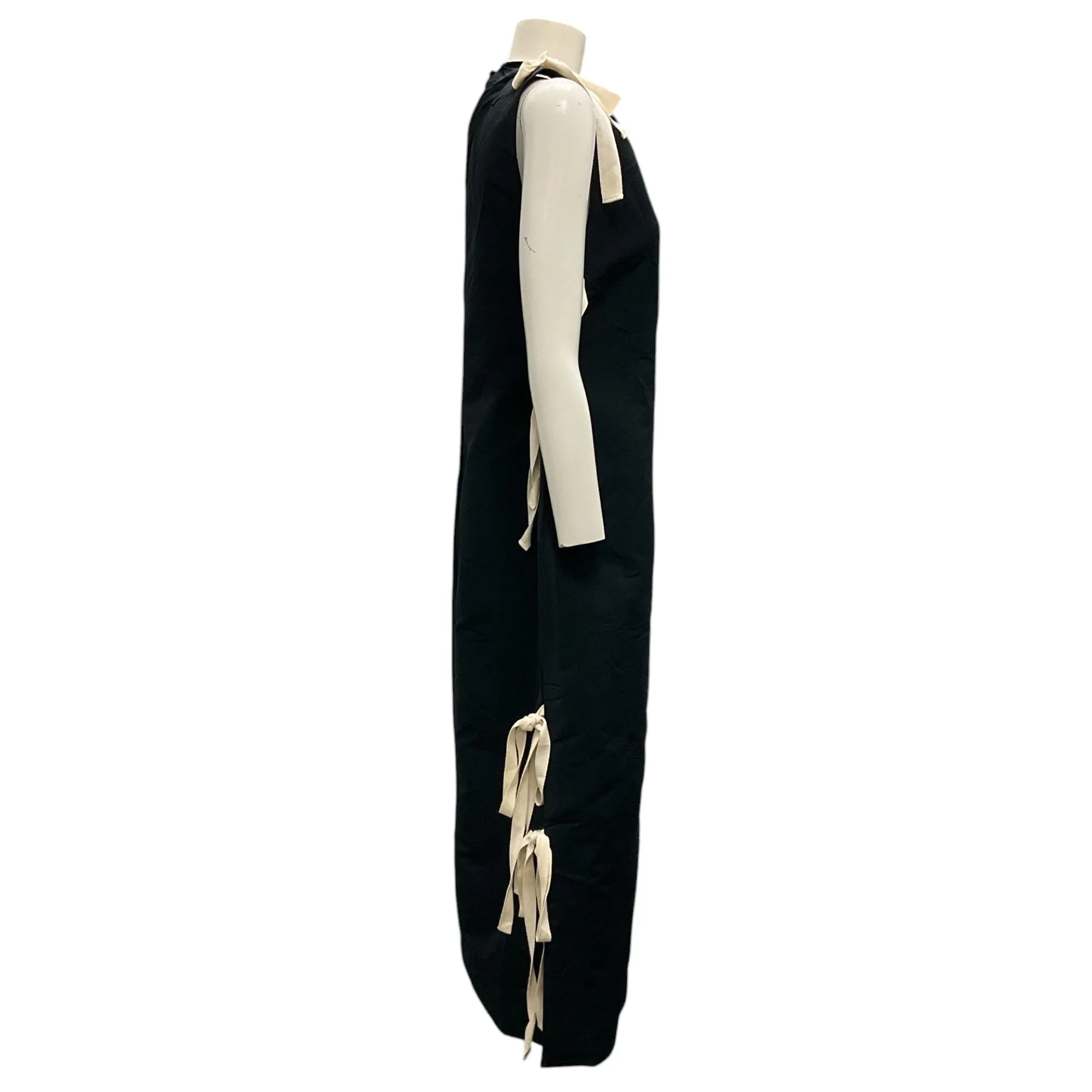 Brock Collection Black 2021 Side-Tie Detail Tessuto Midi Dress