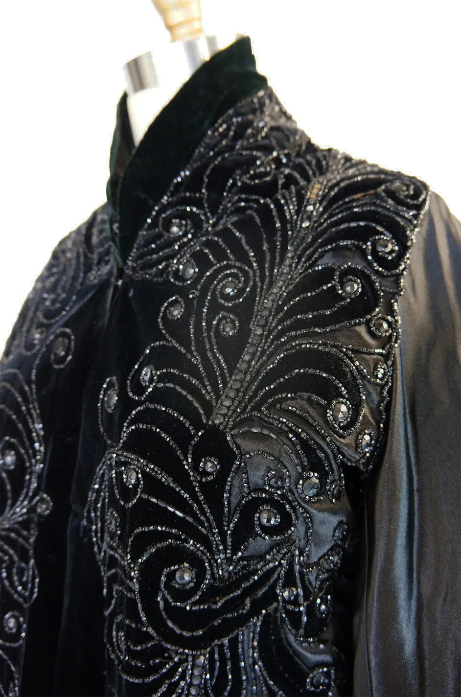 c1900 Jet Bead & Silk Evening Coat
