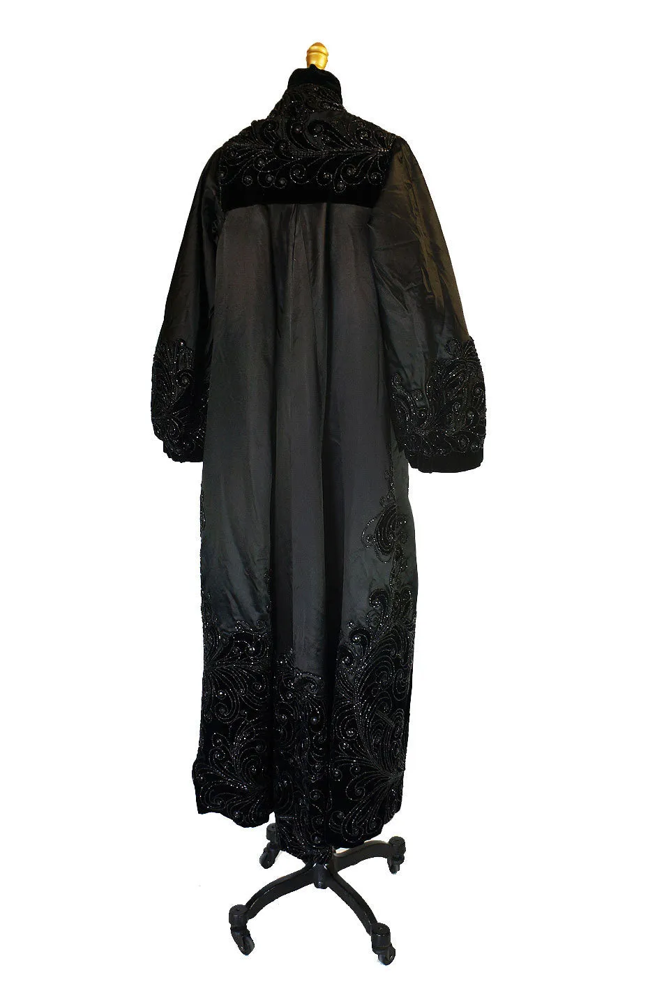 c1900 Jet Bead & Silk Evening Coat
