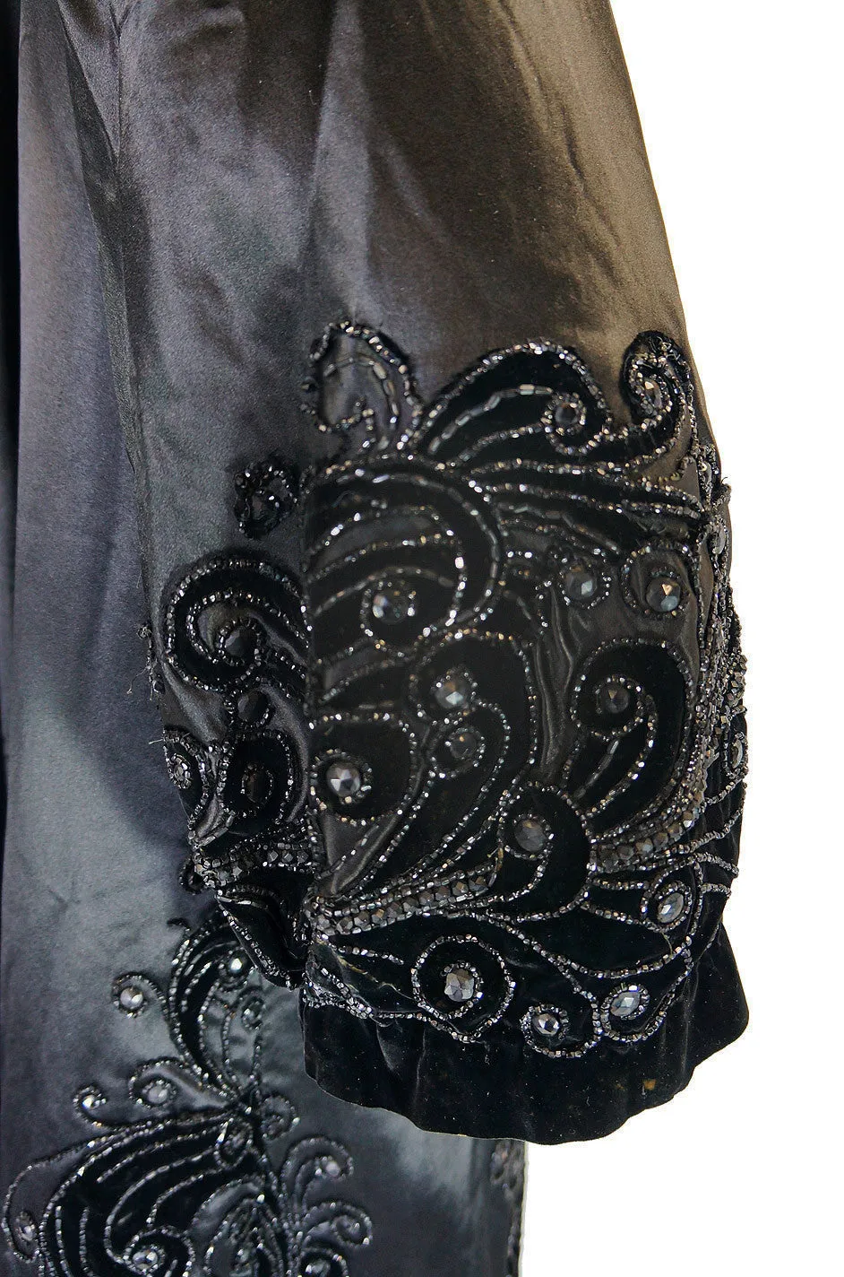 c1900 Jet Bead & Silk Evening Coat