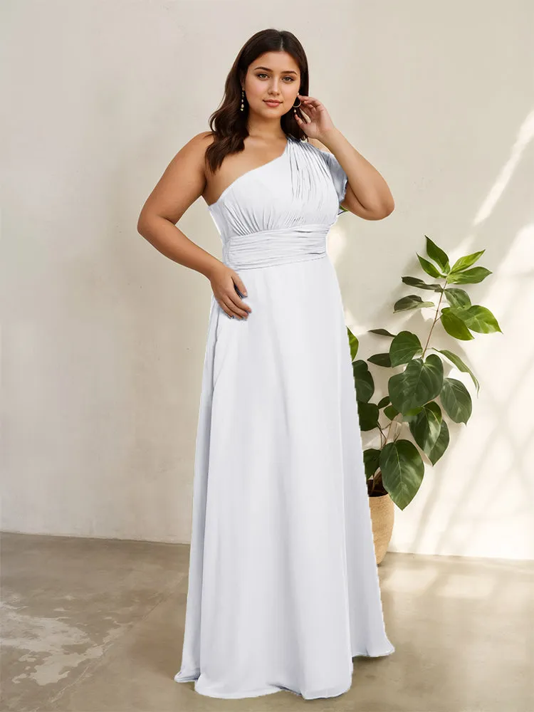 Chiffon One Shoulder A Line Plus Size Bridesmaid Dresses