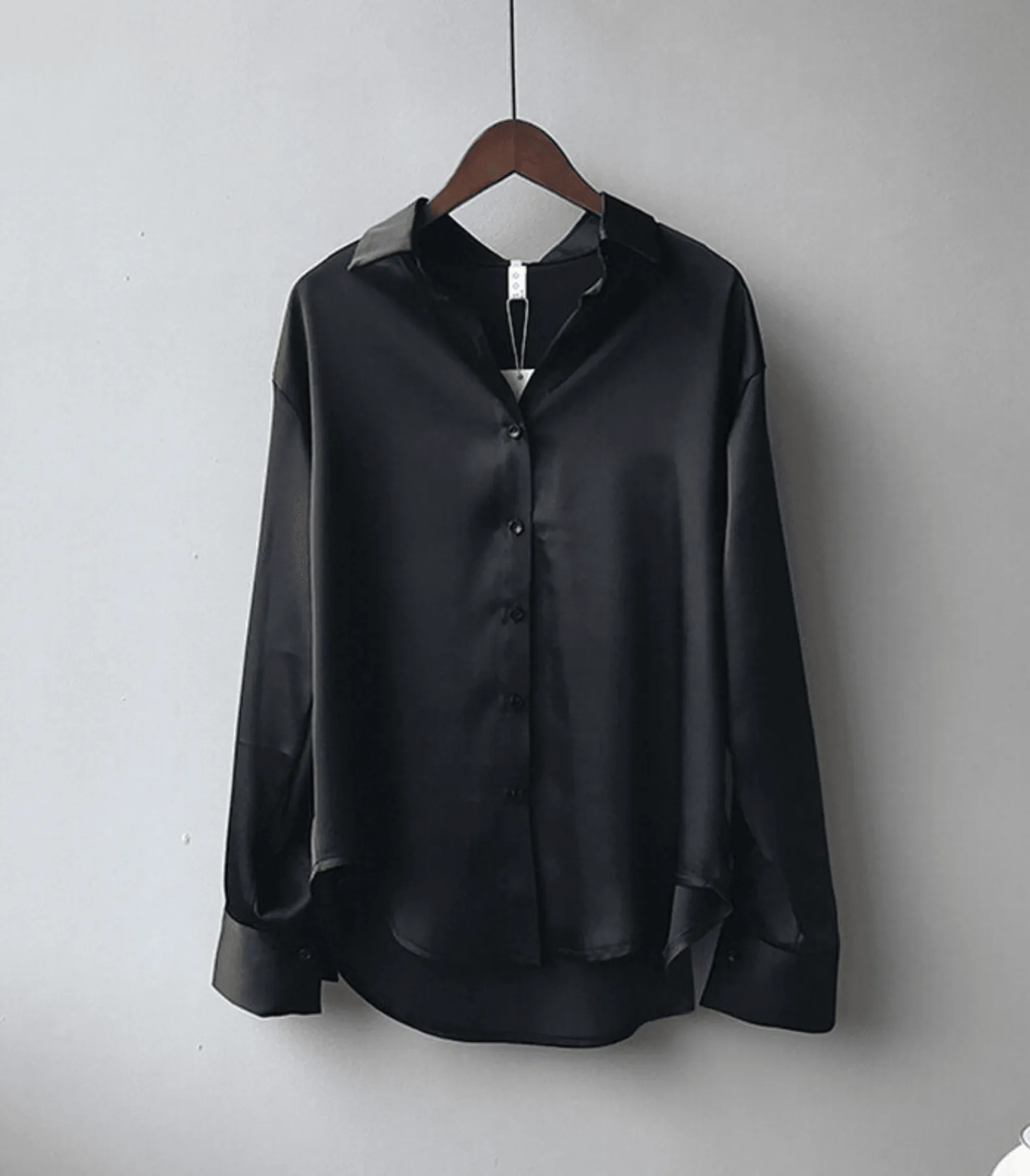 Claudia® | Buttoned Satin Silk Blouse