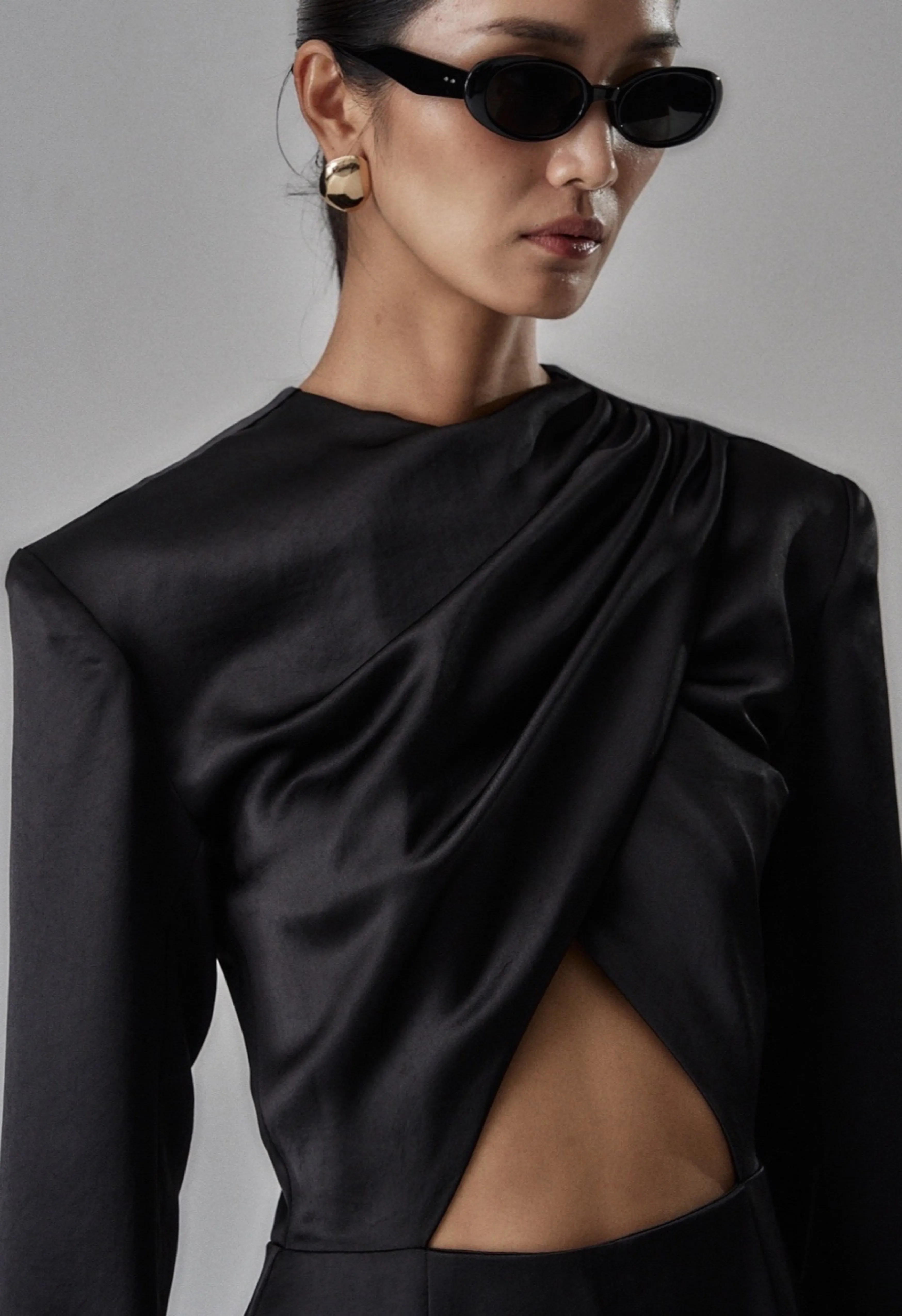 Colette Black Satin Dress