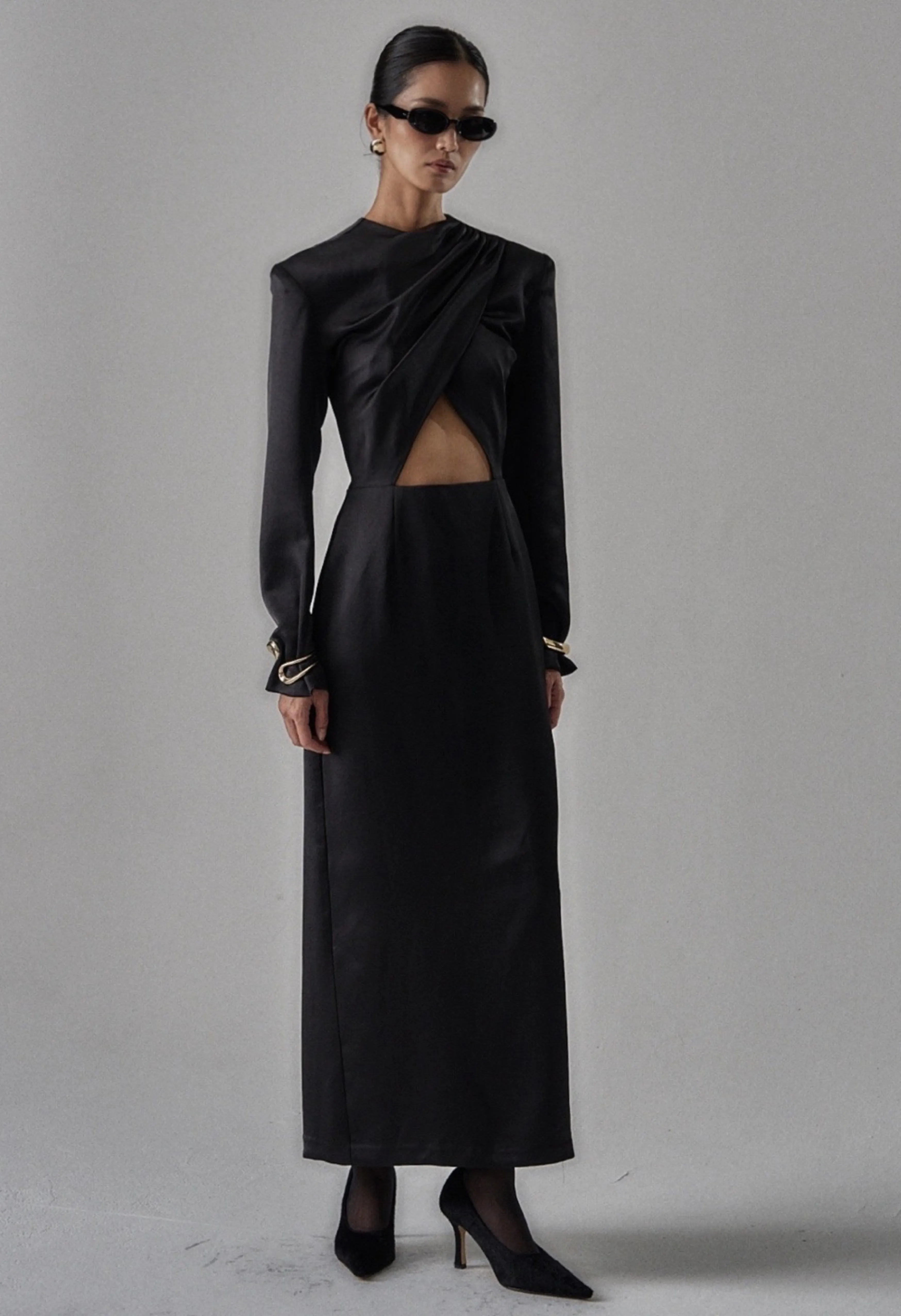 Colette Black Satin Dress