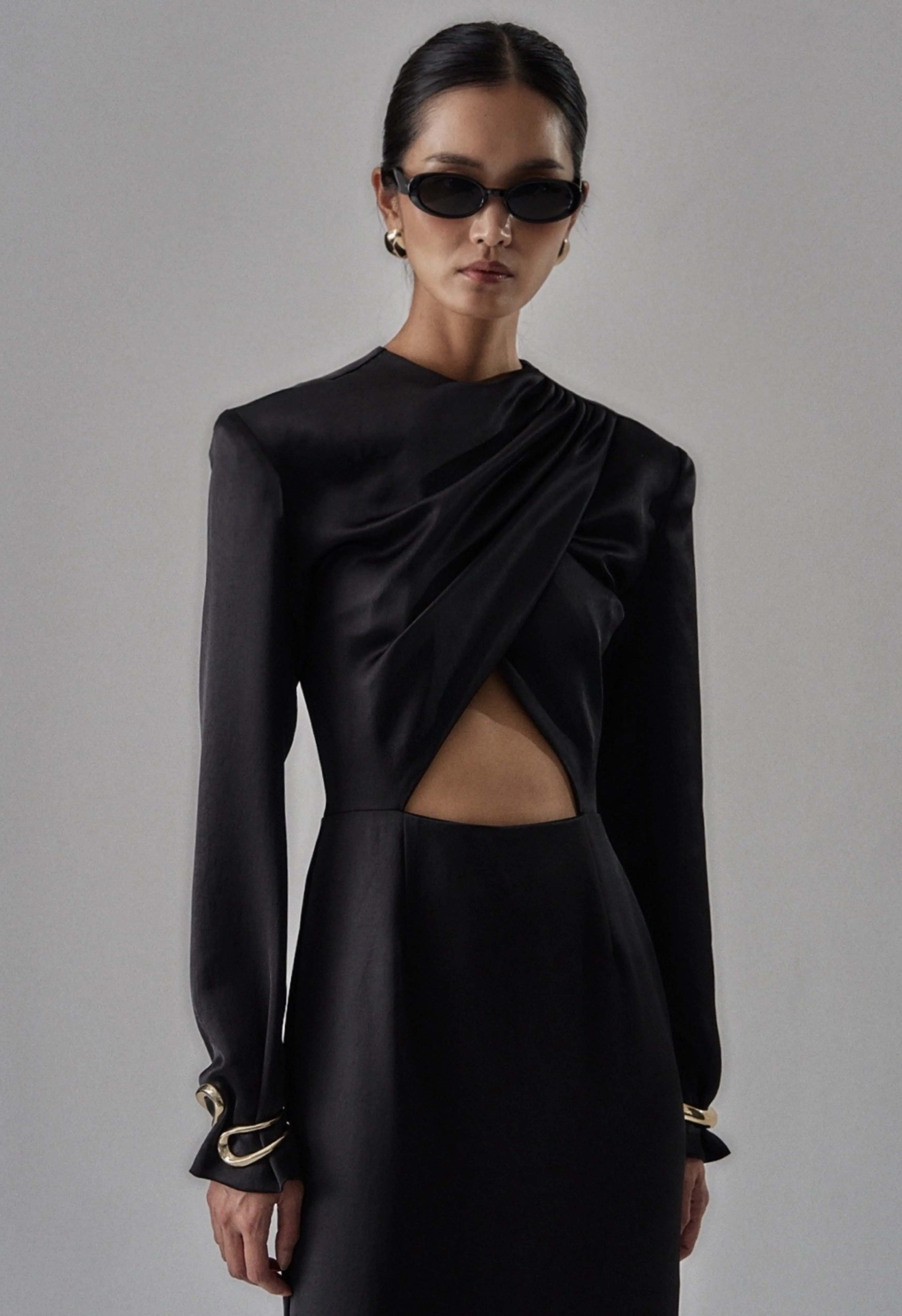 Colette Black Satin Dress