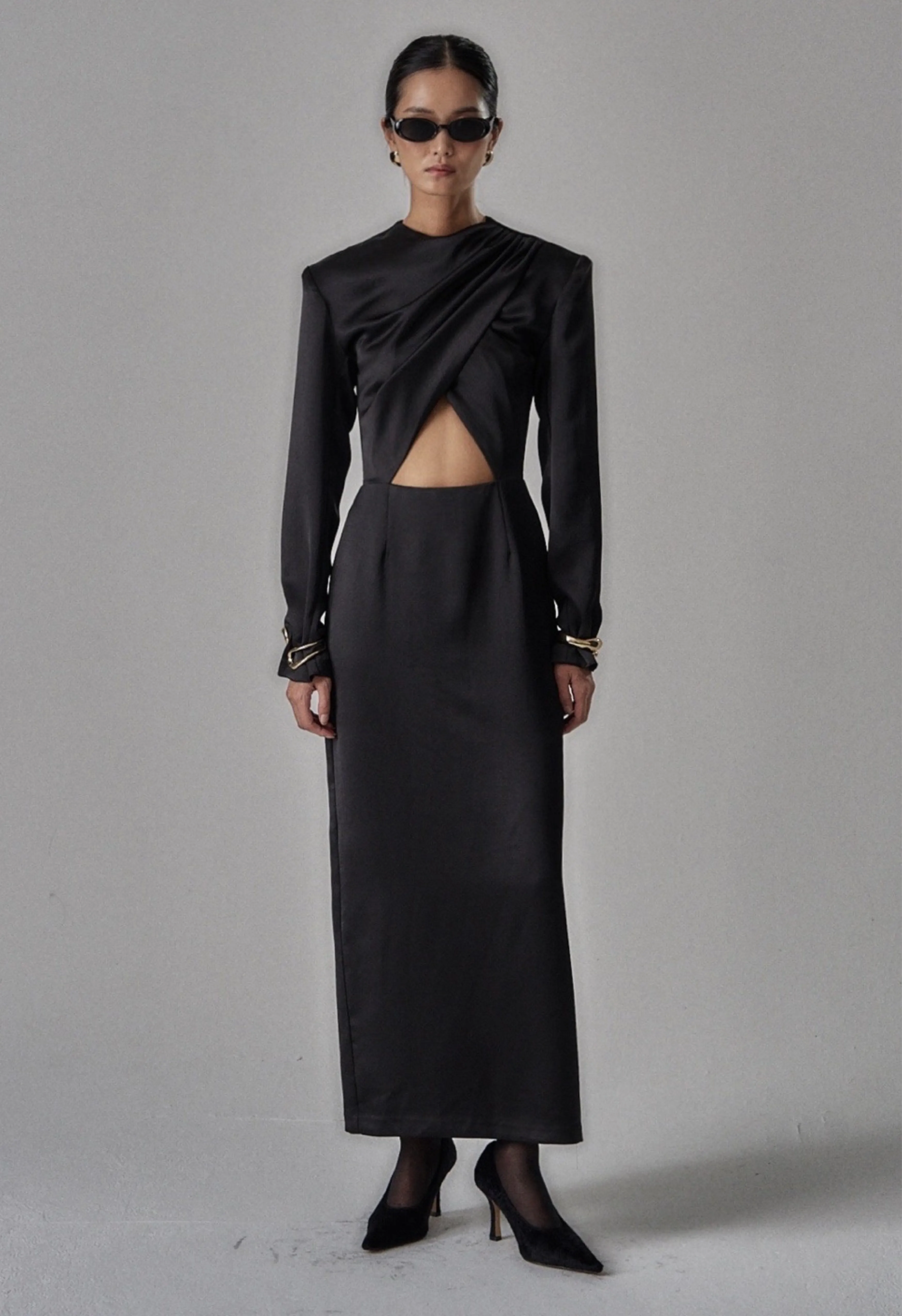 Colette Black Satin Dress