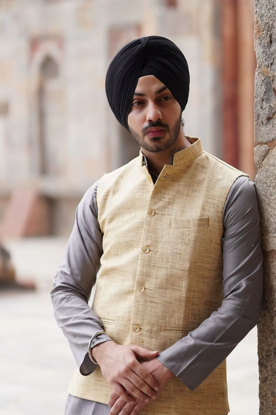 Cotton Beige Modi Nehru Jacket