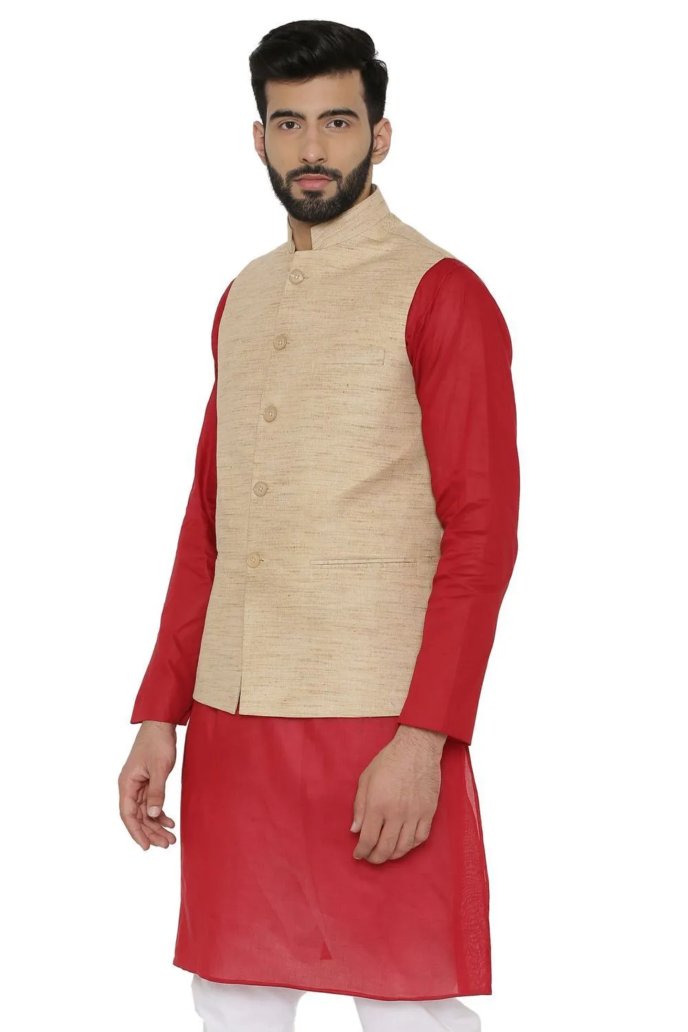 Cotton Beige Modi Nehru Jacket