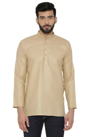 Cotton Silk Blend Beige Kurta Shirt
