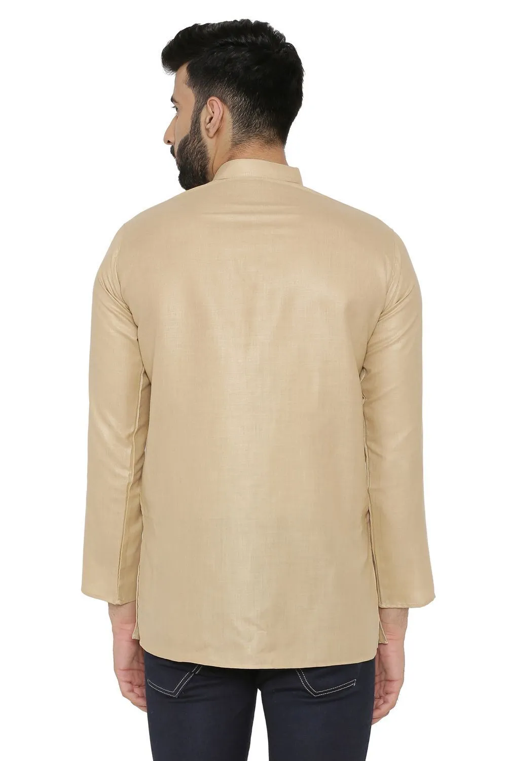 Cotton Silk Blend Beige Kurta Shirt