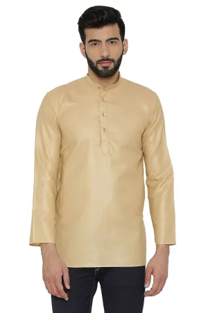 Cotton Silk Blend Beige Kurta Shirt