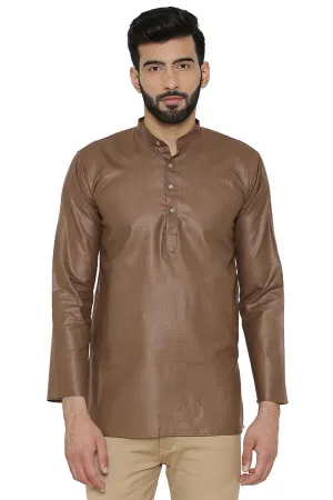 Cotton Silk Blend Brown Kurta Shirt