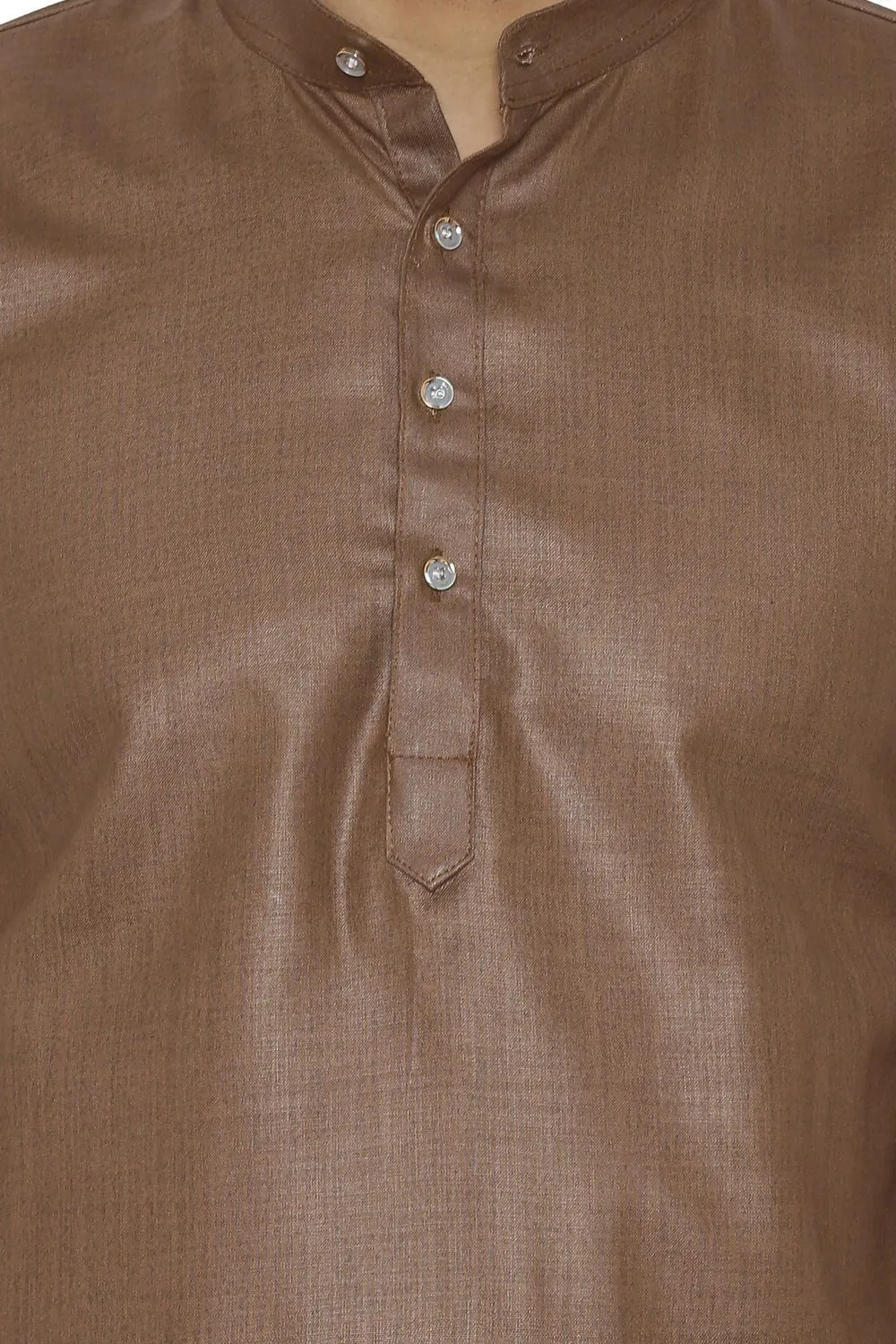 Cotton Silk Blend Brown Kurta Shirt