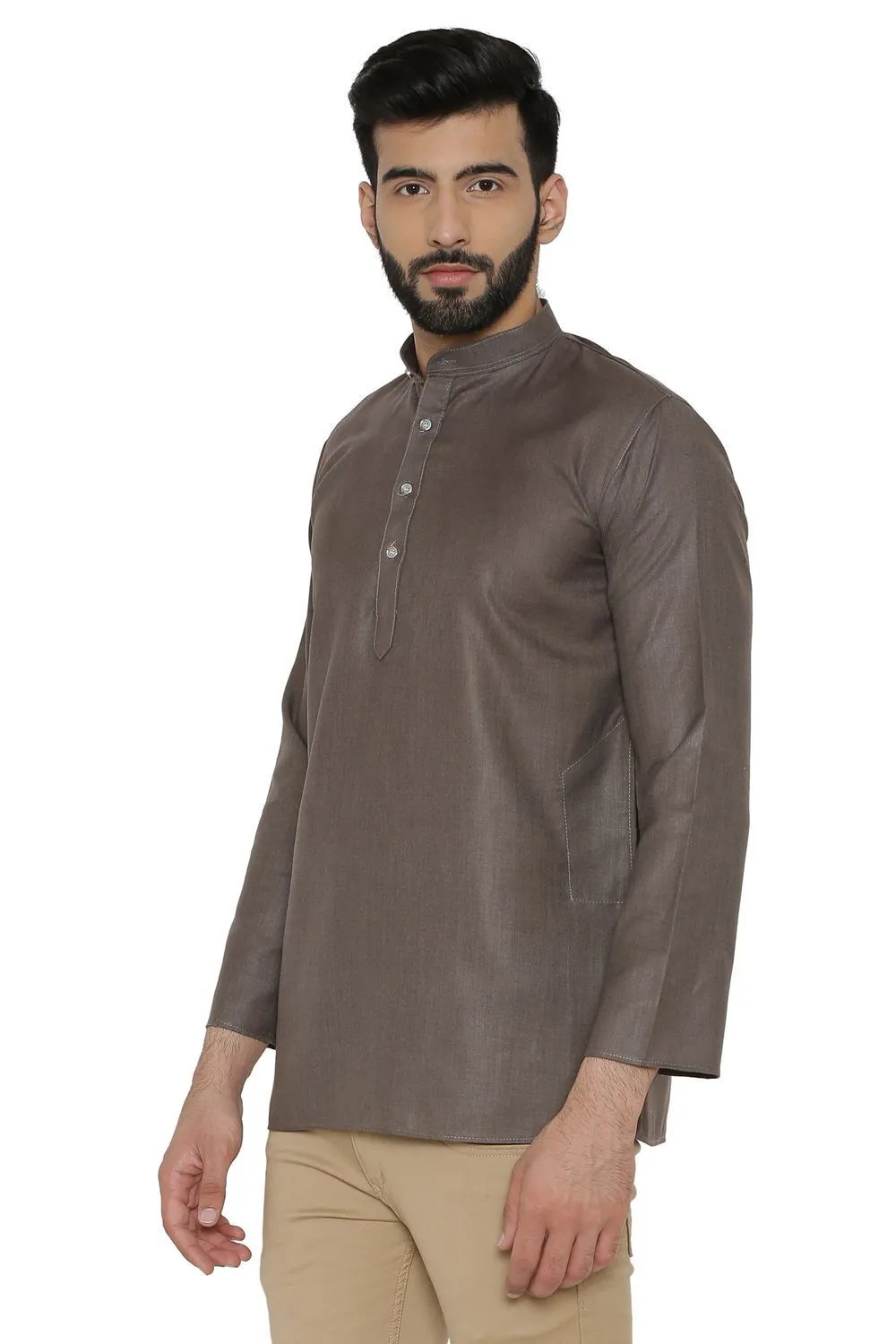 Cotton Silk Blend Green Kurta Shirt