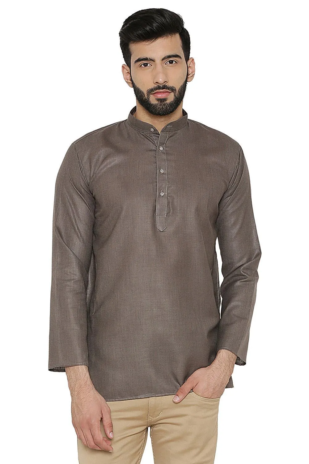 Cotton Silk Blend Green Kurta Shirt