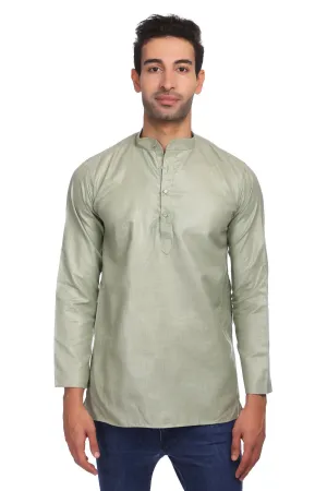 Cotton Silk Blend Grey Kurta Shirt
