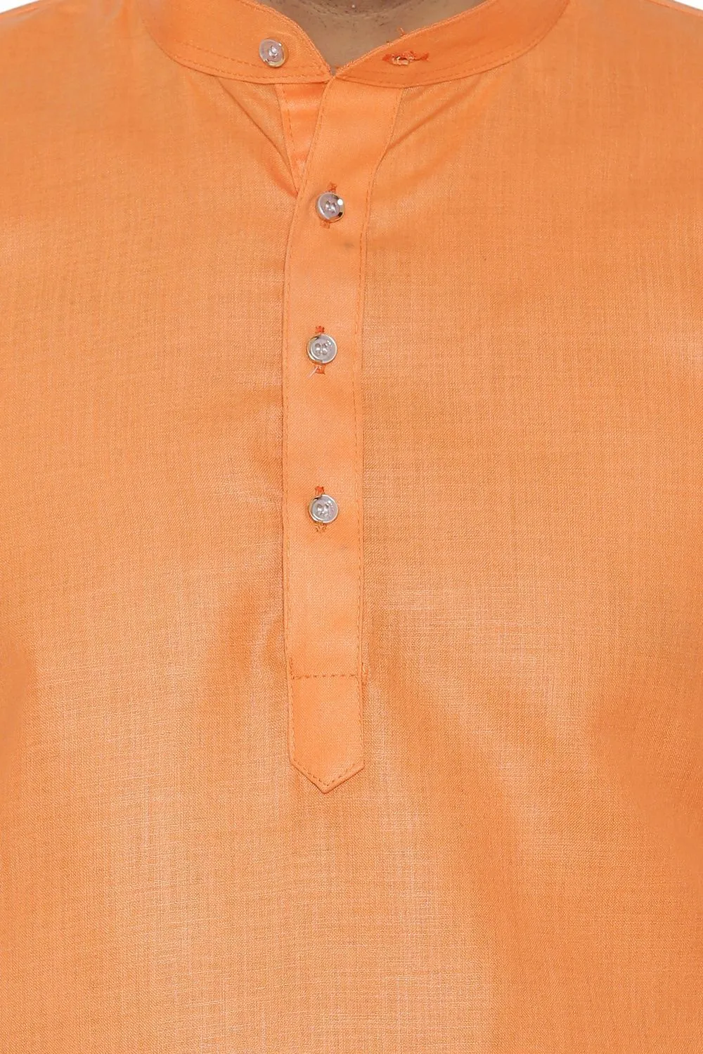 Cotton Silk Blend Orange Kurta Shirt