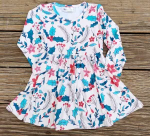 Cream Poinsettia Twirl Dress