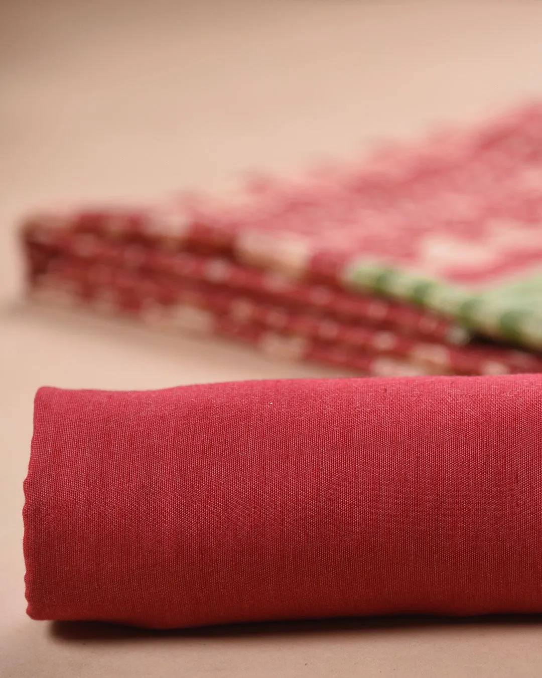 Deep Pink Cotton Silk Blend Printed Unstitched Suit Fabric Set With Cotton Silk Printed Dupatta