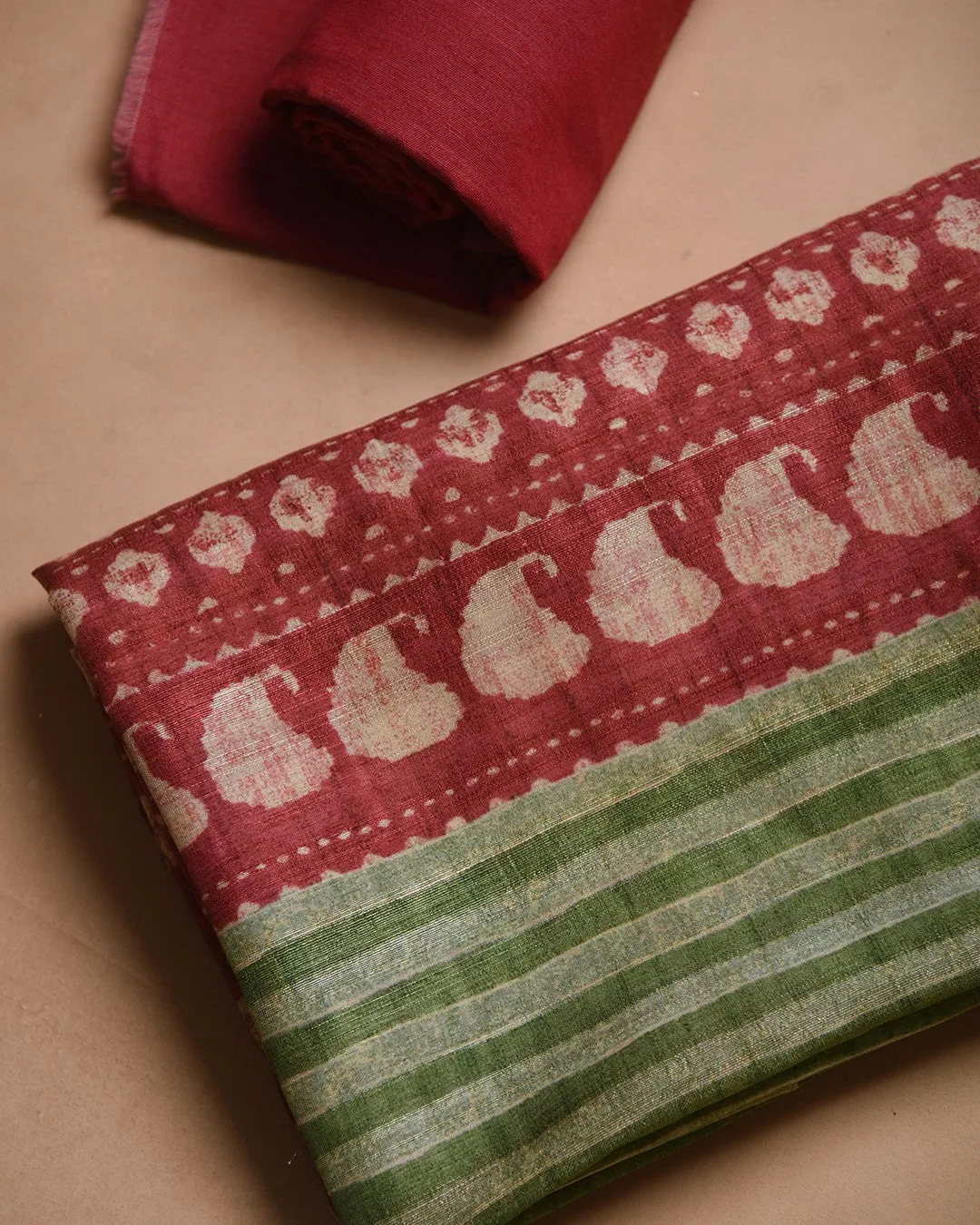 Deep Pink Cotton Silk Blend Printed Unstitched Suit Fabric Set With Cotton Silk Printed Dupatta