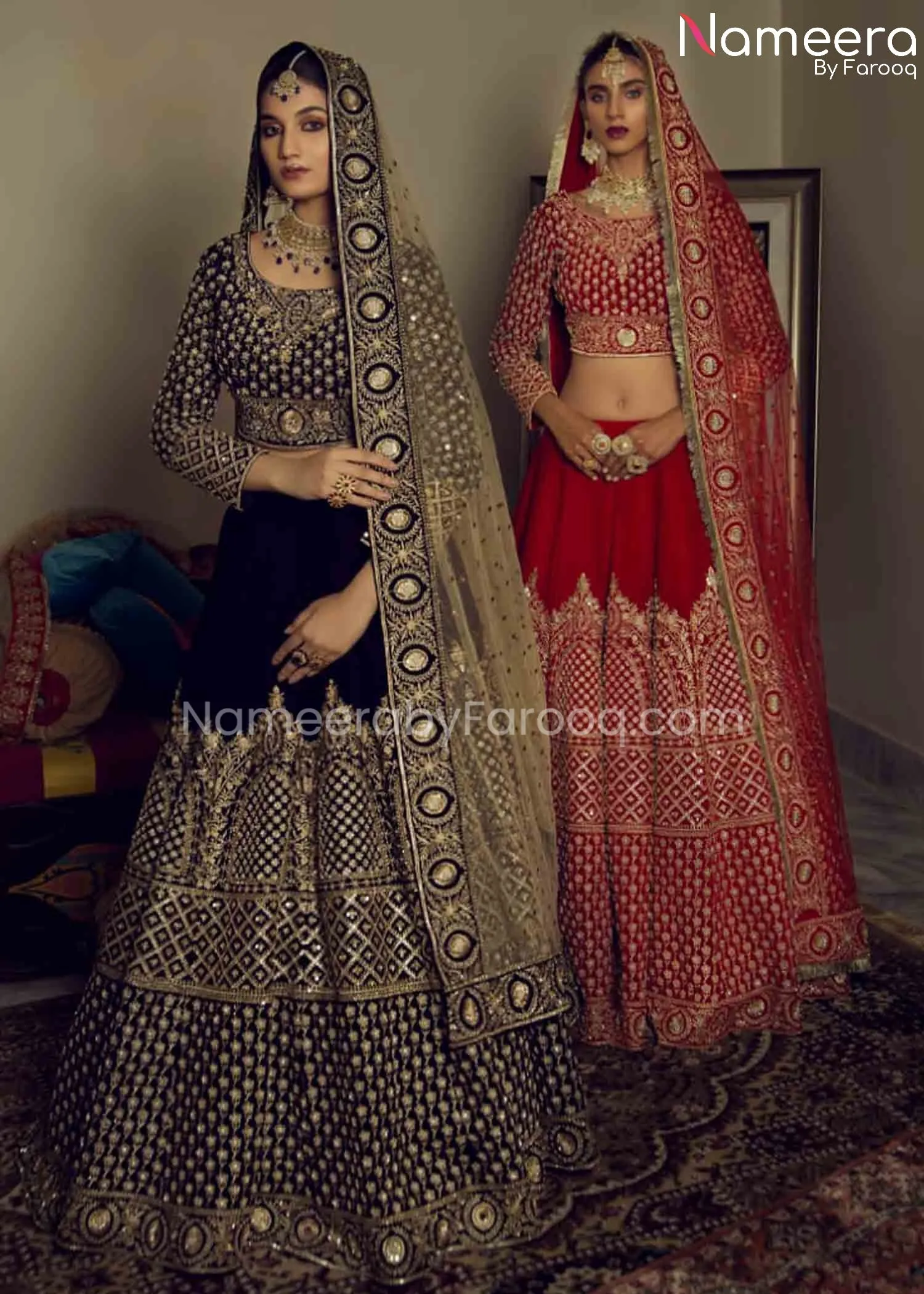 Designer Bridal Lehenga Choli Red Dress Pakistani #BS610
