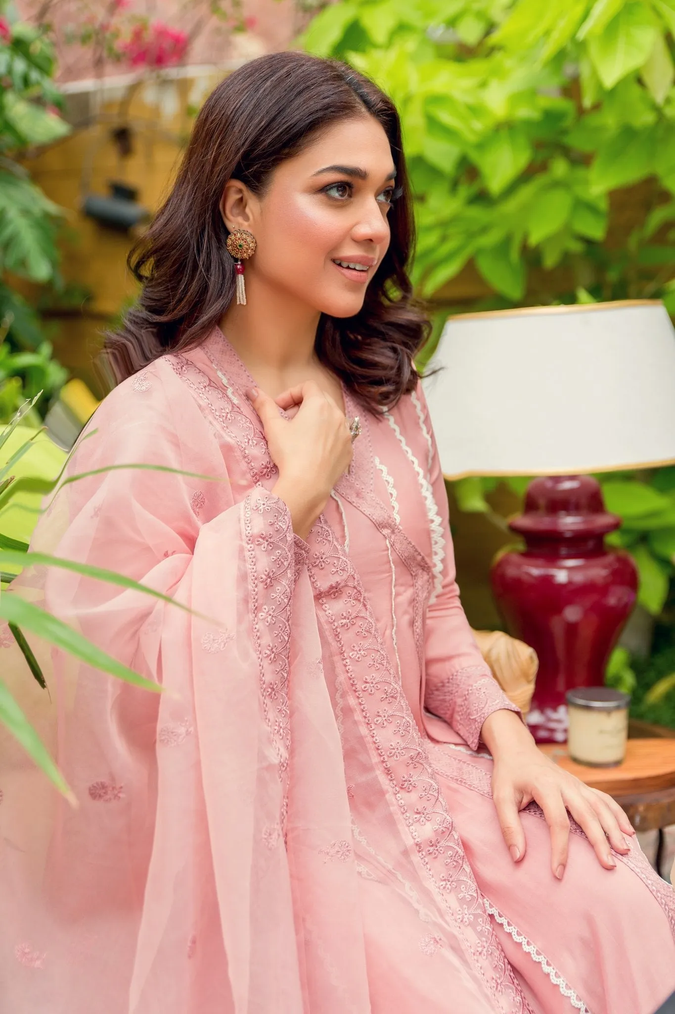 Designer Raw Silk Pink Salwar Kameez Pakistani Party Dresses