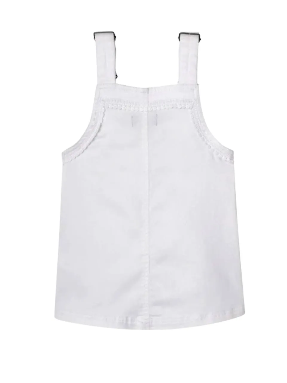 DL1961 Girl's Boardwork Penelope Lace-Trim Denim Overall Dress NWT