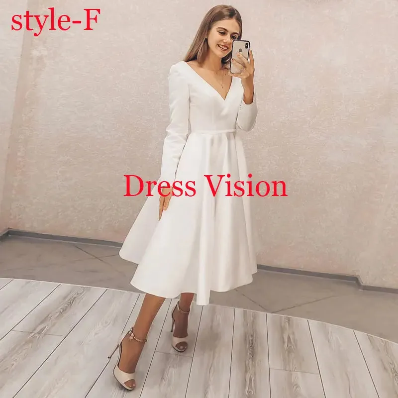 Dress Vision Vestidos Satin Sleeves Wedding Party Dresses Robe De Soiree