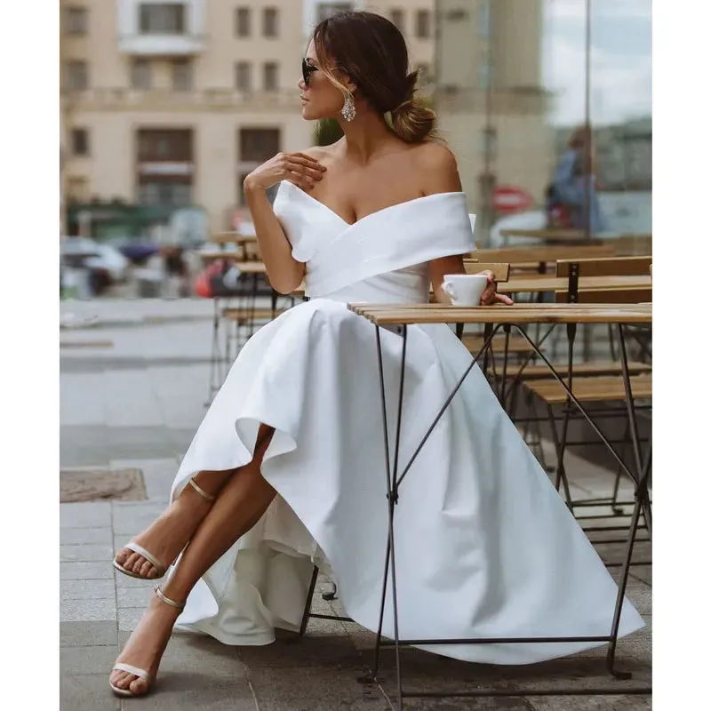 Dress Vision Vestidos Satin Sleeves Wedding Party Dresses Robe De Soiree