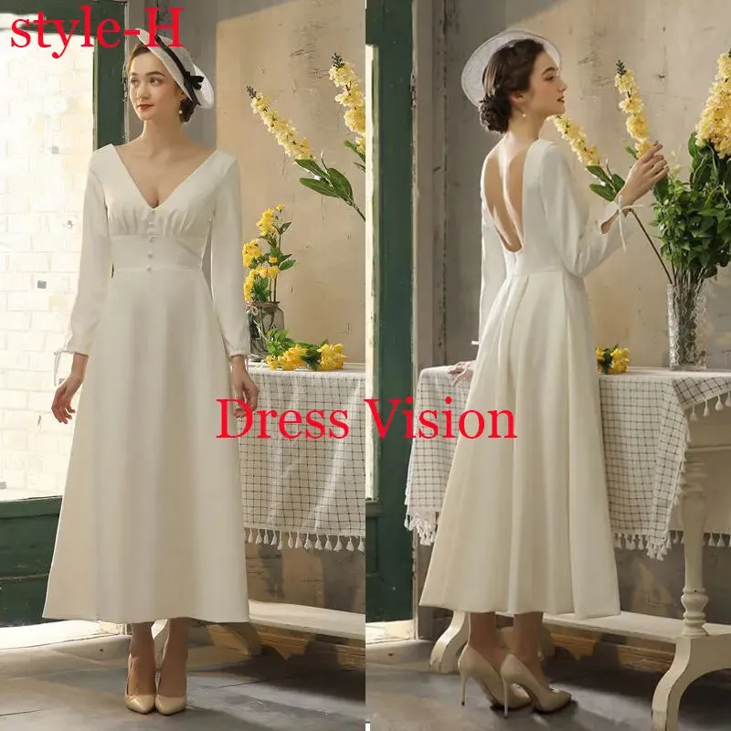 Dress Vision Vestidos Satin Sleeves Wedding Party Dresses Robe De Soiree