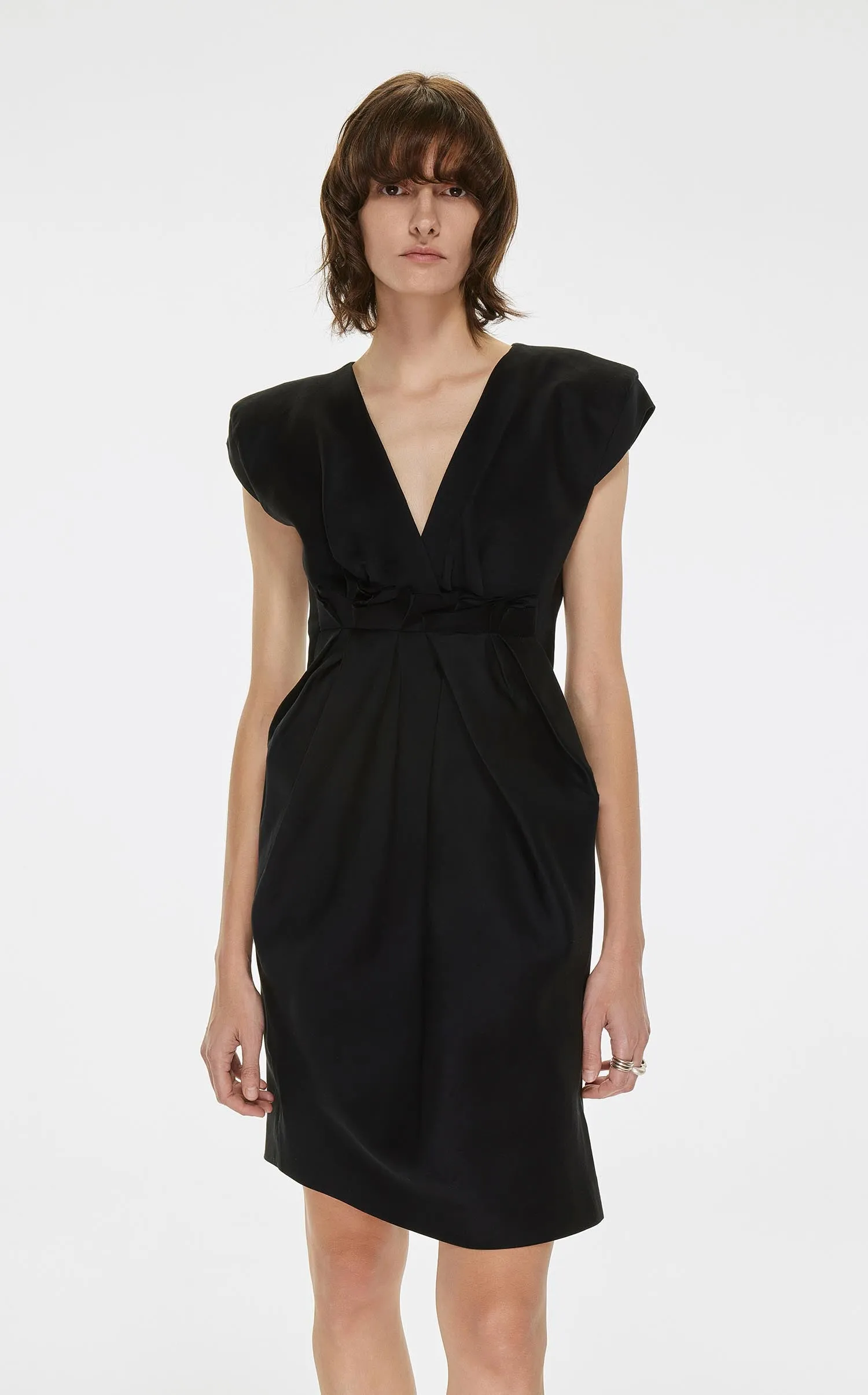 Dresses / JNBY Loose Fit V-Neck Short Sleeve Dress