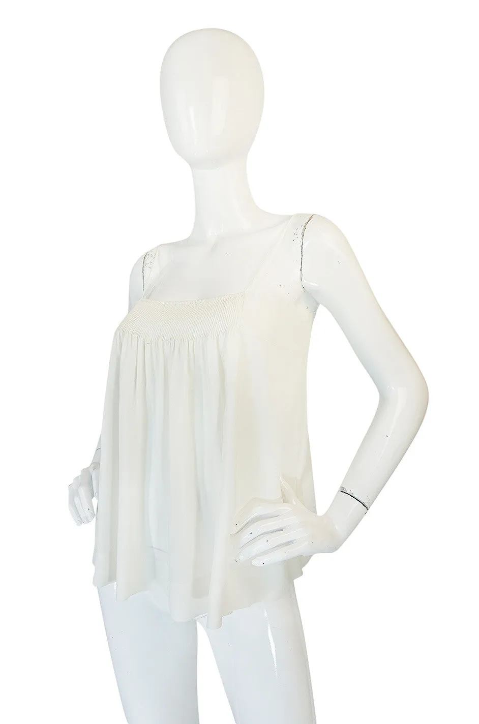 Early 2000s Phoebe Philo for Chloe Cream Silk Camisole Top