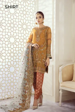 Eid Chiffon Outfit in Mustard Color #M0003