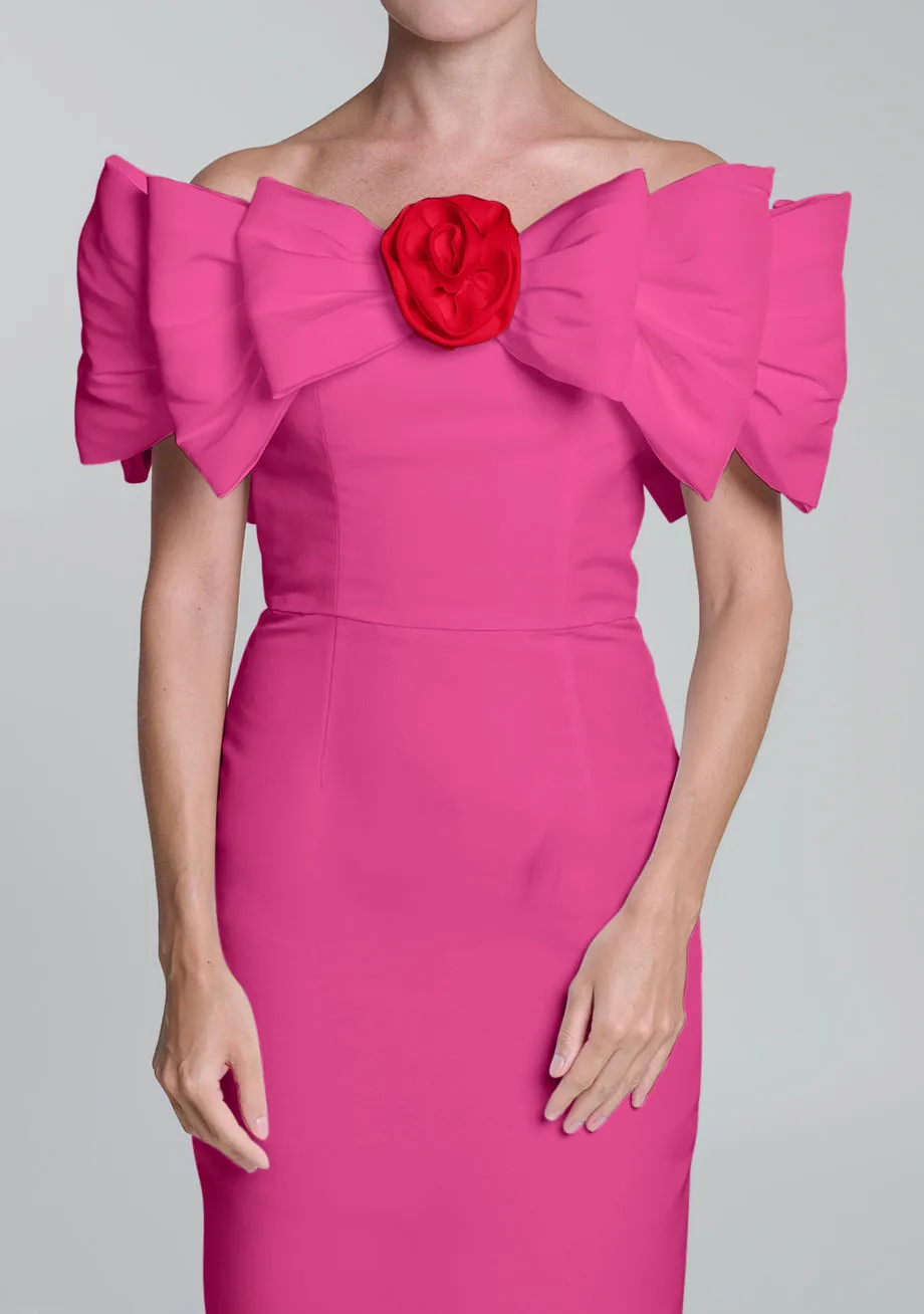 Eleanor Silk Faille Midi Dress