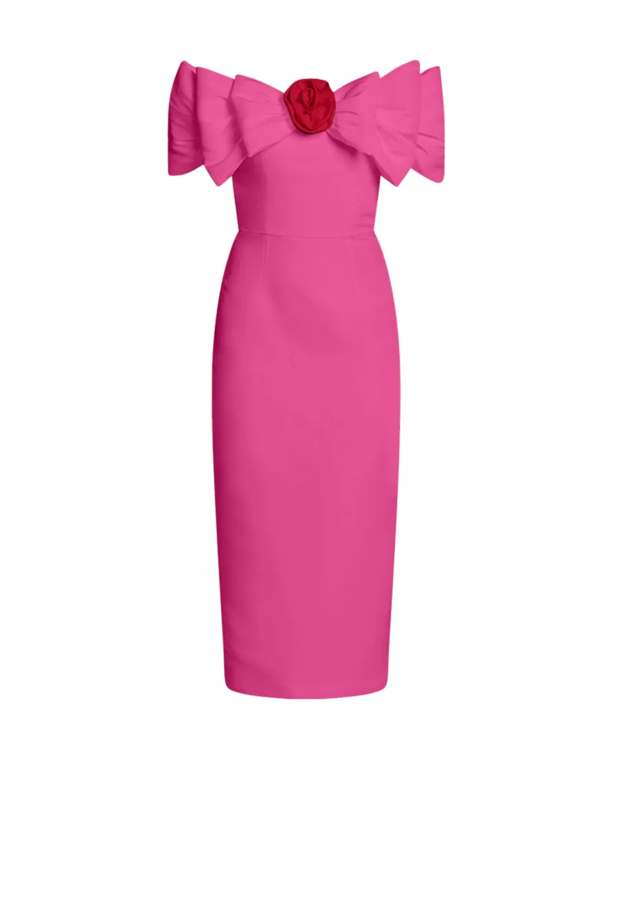 Eleanor Silk Faille Midi Dress