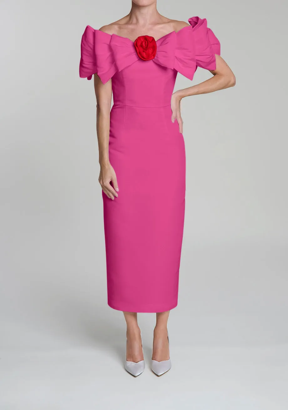 Eleanor Silk Faille Midi Dress