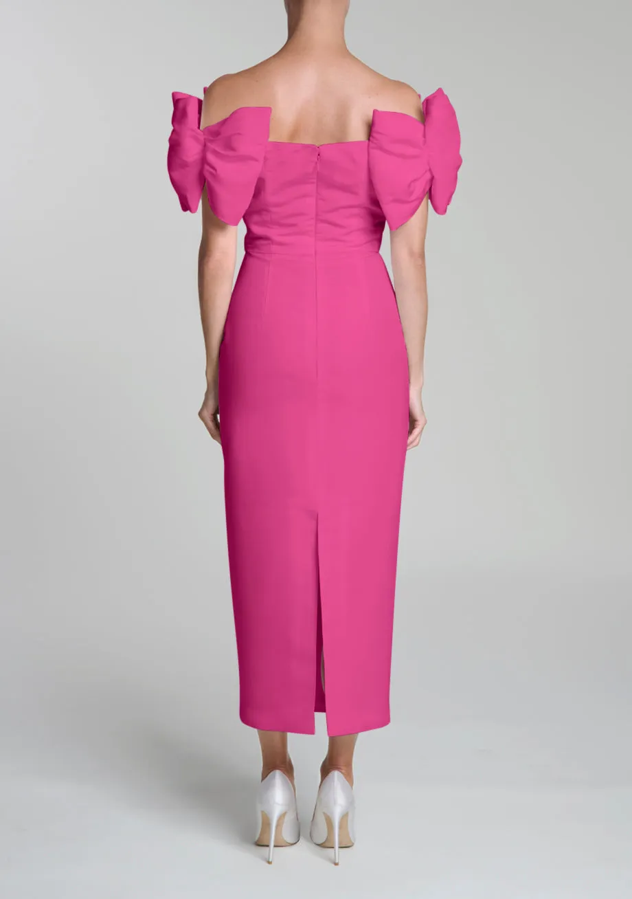 Eleanor Silk Faille Midi Dress