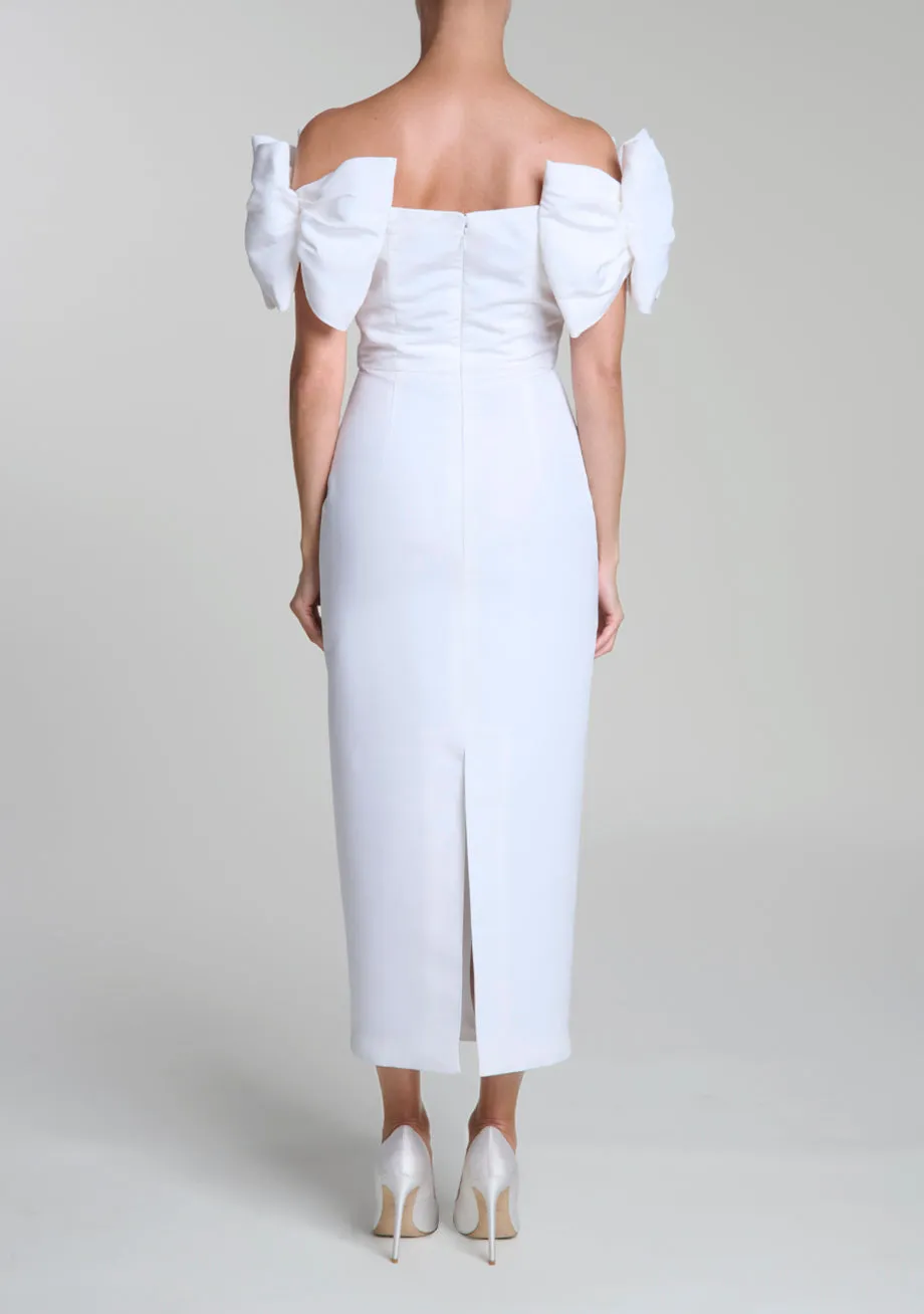 Eleanor Silk Faille Midi Dress