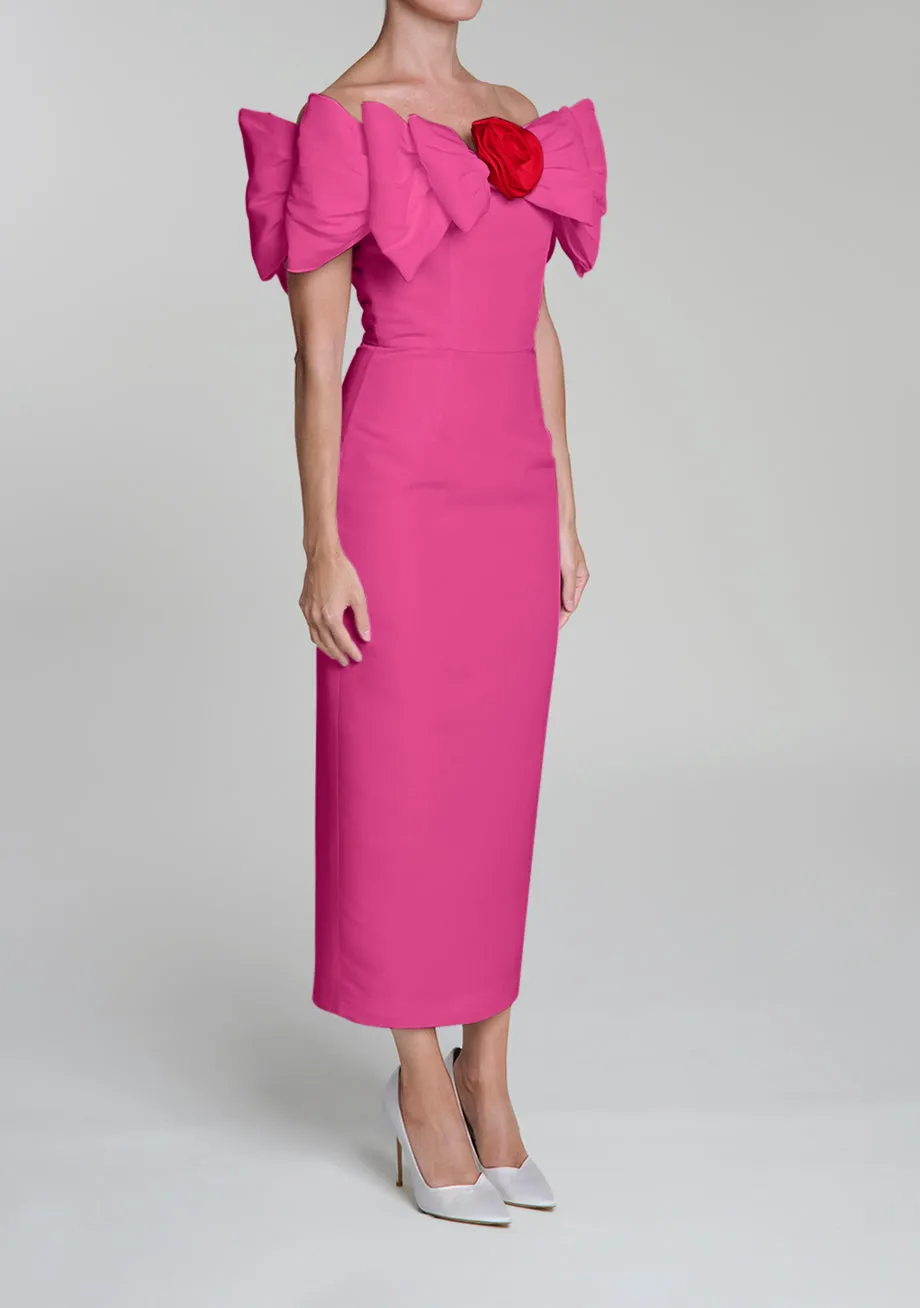 Eleanor Silk Faille Midi Dress