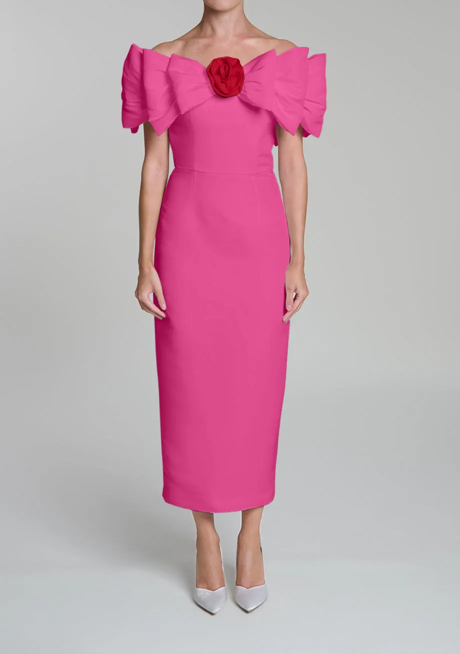 Eleanor Silk Faille Midi Dress
